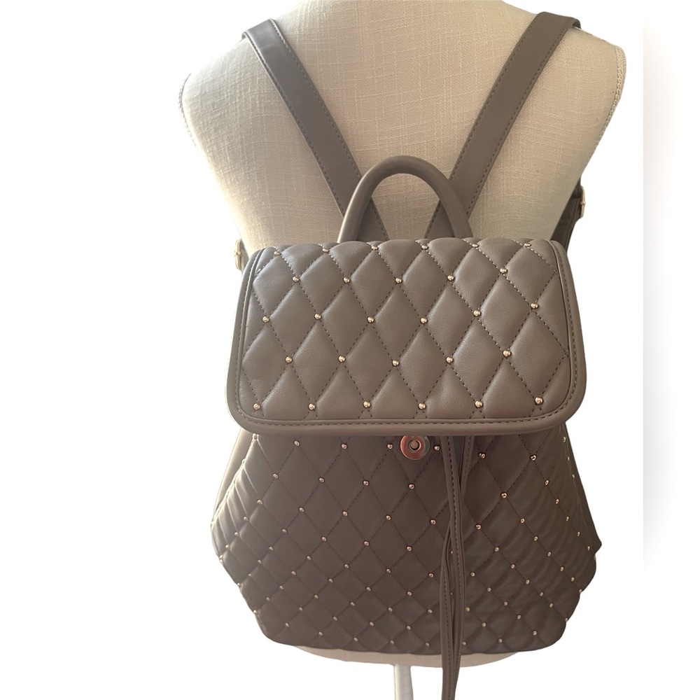Quilted Stud backpack in taupe new